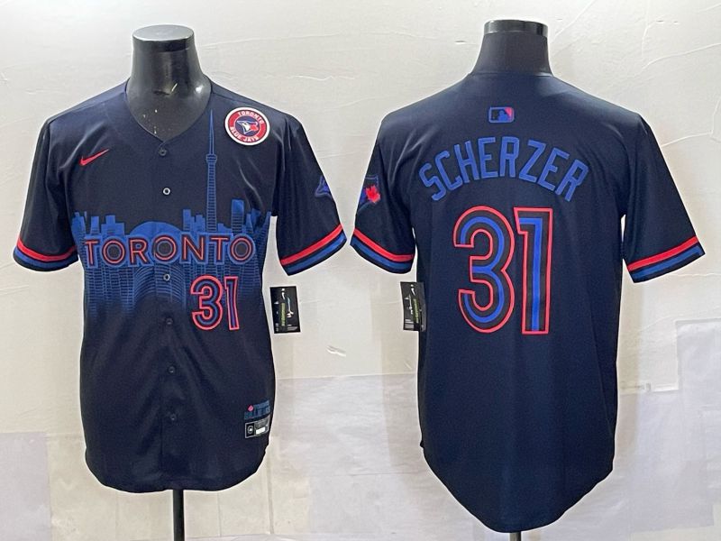 Men 2025 Toronto Blue Jays #31 Scherzer Black Joint Name Nike MLB Jersey 02->cleveland indians->MLB Jersey